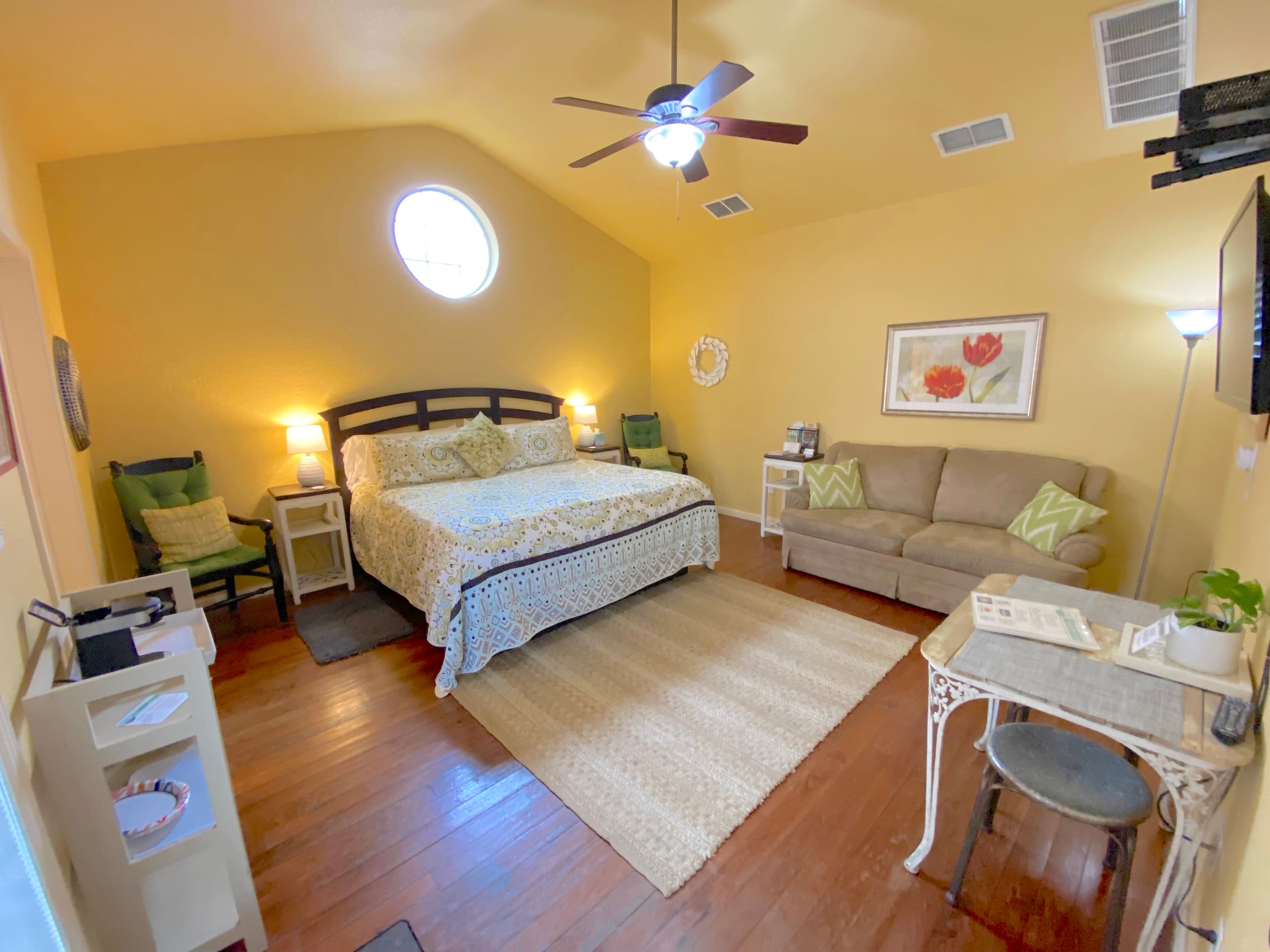 The Juniper Room Studio Cottage private vacation rental at Comal Inn New Braunfels TX